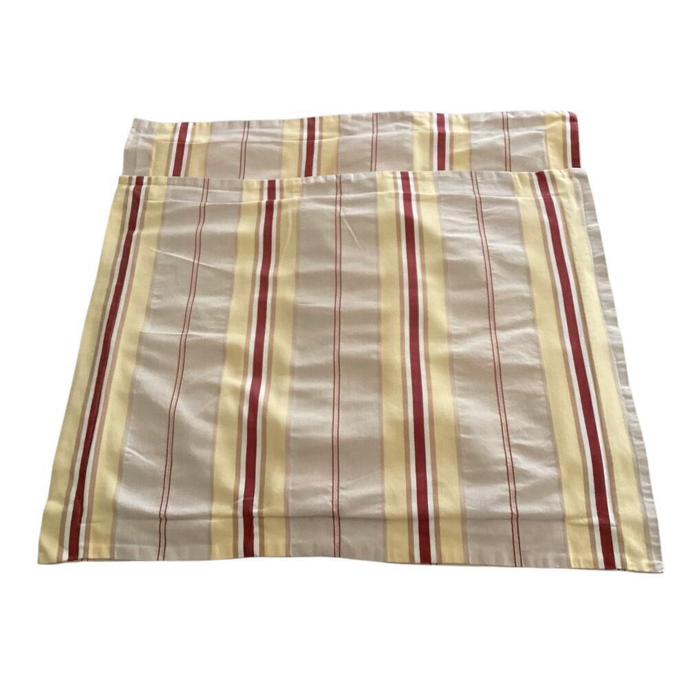 woolrich standard sham 2 pc yellow and beige stripe